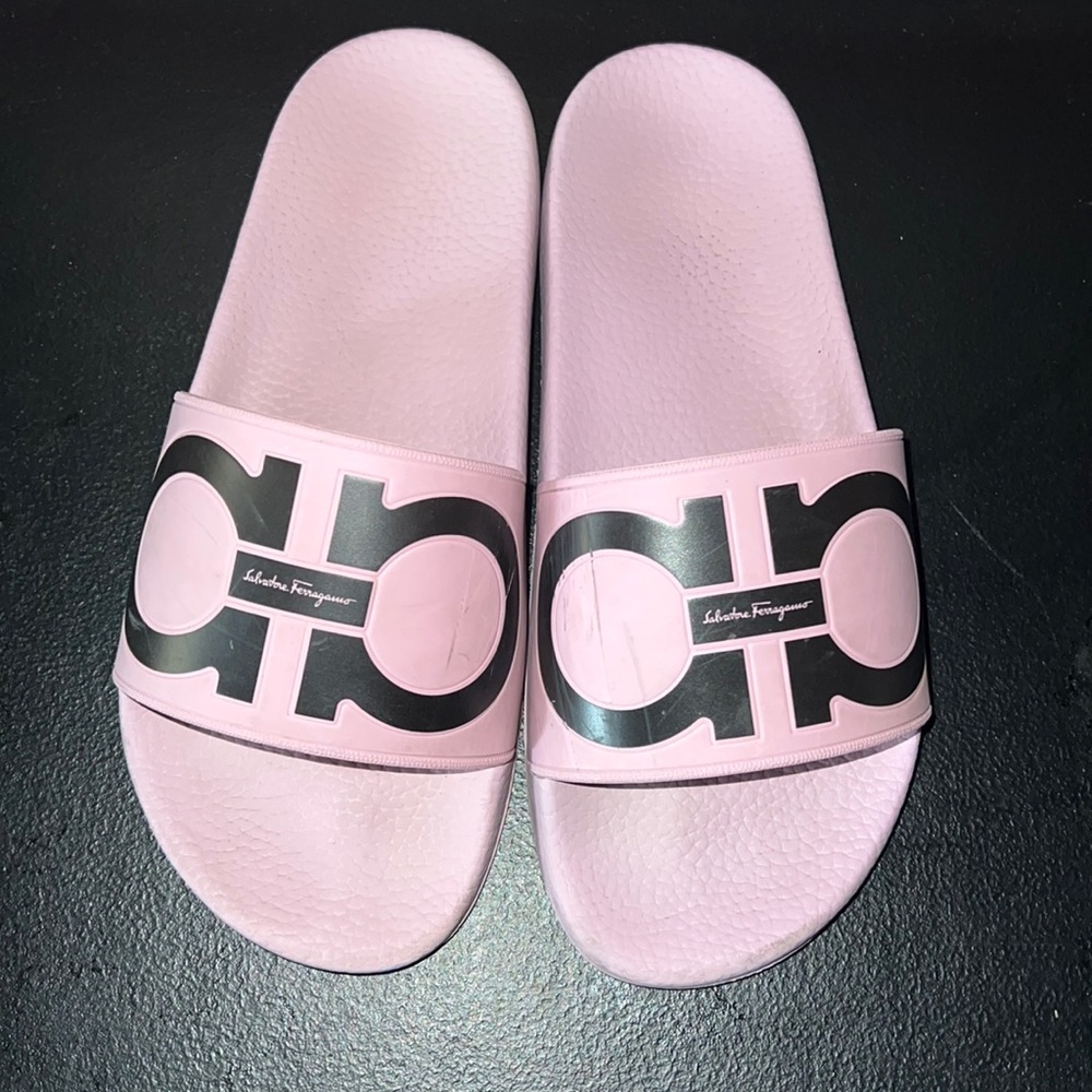 Pink Ferragamo Slides